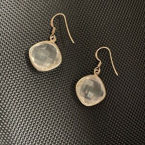 925 Rose Gold Plated Silver Drop Earrings – Blush Faceted Stone